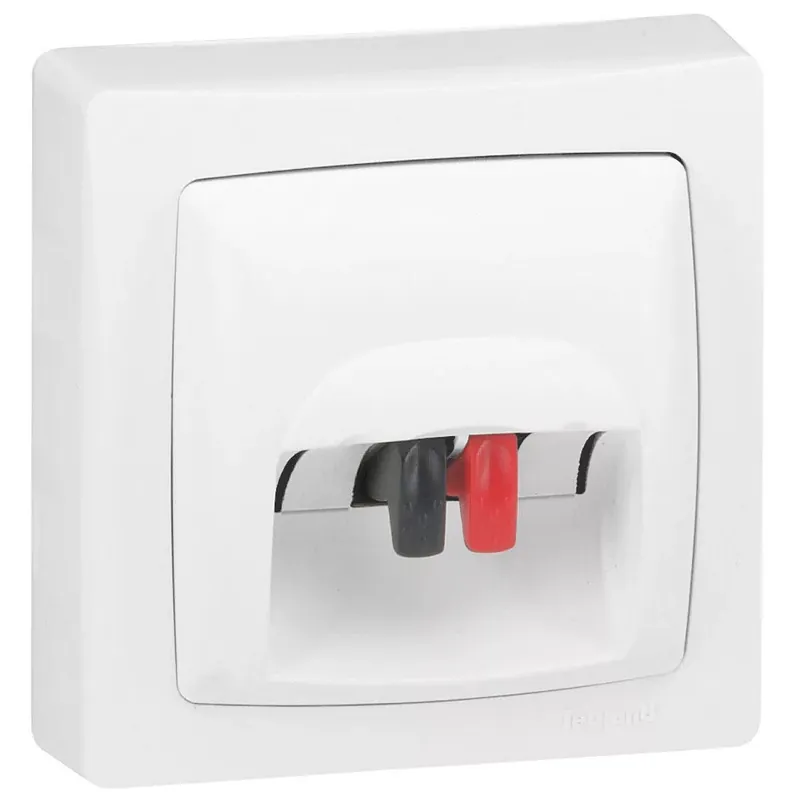 Legrand Oteo Hi-Fi hangszóró csatlakozóaljzat , csíptetős, 2 db szorítós csatlakozóval, gyors bekötéssel, fehér RAL 9010 (Legrand 086039) Árengedmény
