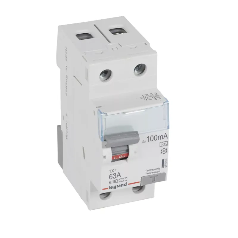 Rendeld meg most Legrand TX3 áram-védőkapcsoló 2P 63A 100MA A (Legrand 411566)