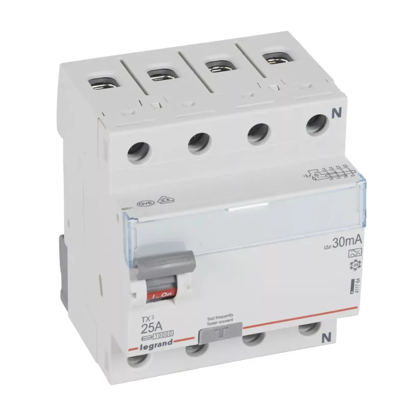 Legrand TX3 áram-védőkapcsoló 4P D 25A 30MA A (Legrand 411764) Biztonságos vásárlás