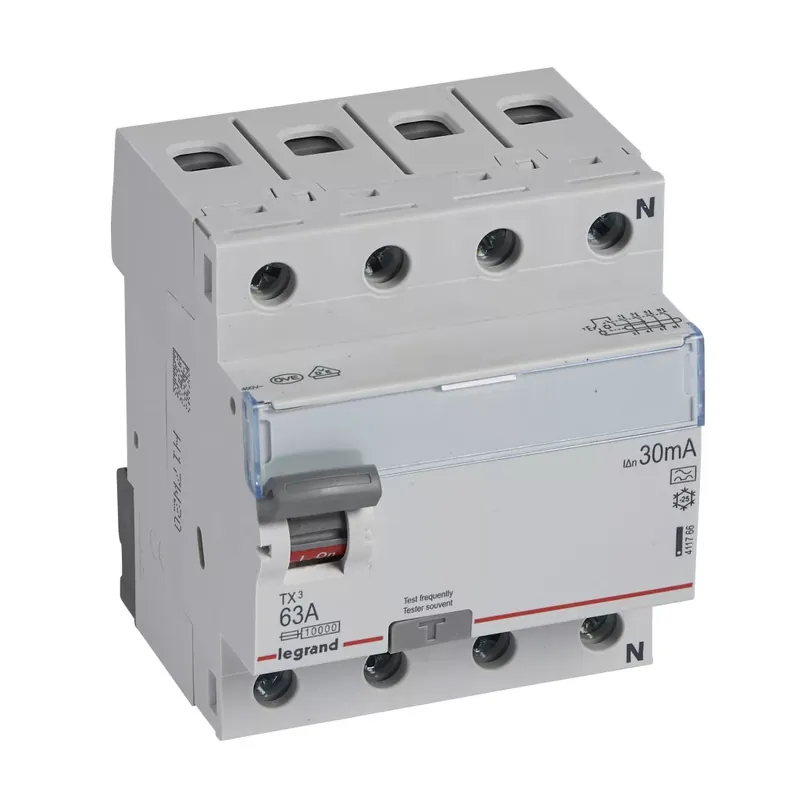 Korlátozott ajánlat Legrand TX3 áram-védőkapcsoló 4P D 63A 30MA A (Legrand 411766)