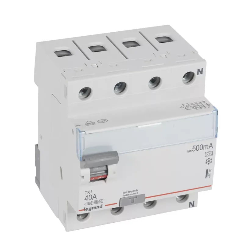 Exkluzív ajánlat Legrand TX3 áram-védőkapcsoló 4P D 40A 500MA A (Legrand 411795)