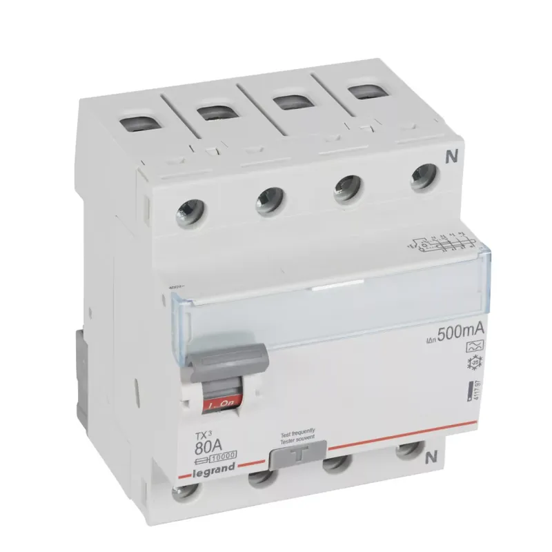 Gyors szállítás Legrand TX3 áram-védőkapcsoló 4P D 80A 500MA A (Legrand 411797)