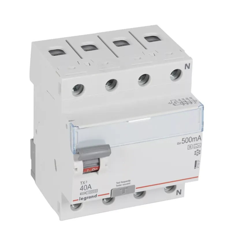 Legrand TX3 áram-védőkapcsoló 4P D 40A 500MA A-S (Legrand 411807) Kedvezmény