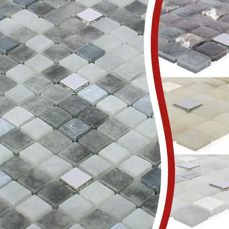 Gyors kiszállítás Minta tól től Mozaik Csempe Üveg Természetes Kő Mix Freyland Szürke