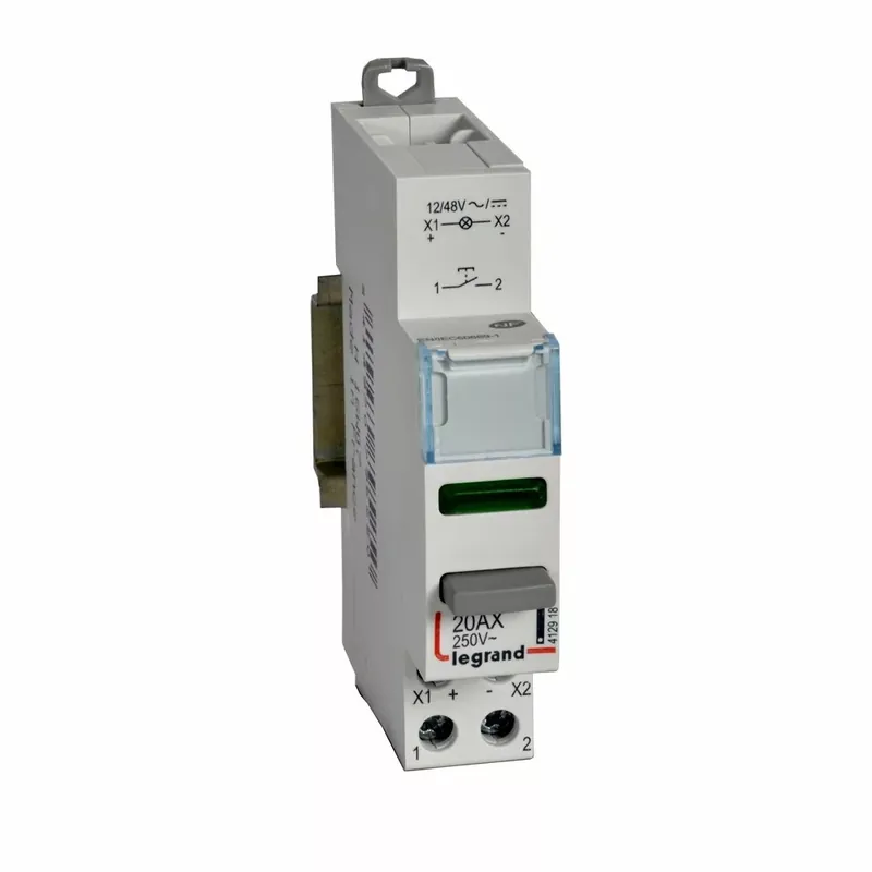 Akciós ár Legrand CX3 moduláris nyomógomb 1Z + zöld LED 12/48V ~/= (Legrand 412918)