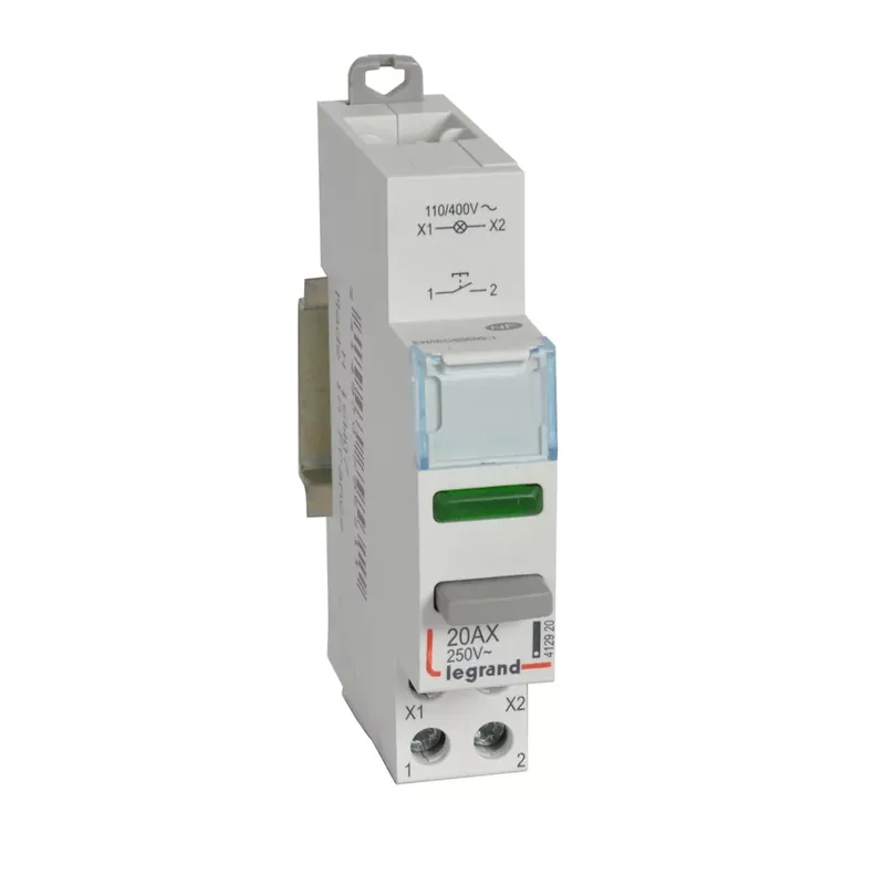 Legrand CX3 moduláris nyomógomb 1Z + zöld LED 110/400V ~ (Legrand 412920) Outlet