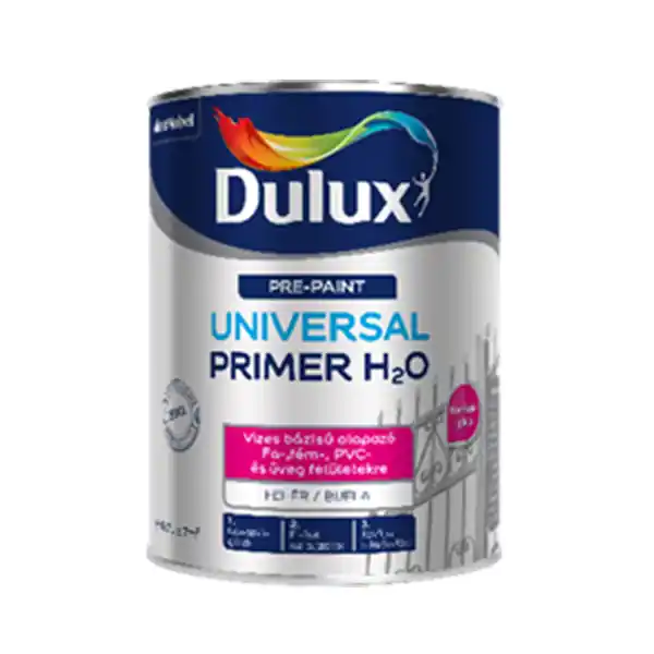 DULUX UNIVERSAL PRIMER H2O VIZES BÁZISÚ ALAPOZÓ FA-, FÉM,- PVC, ÜVEGFELÜLETEKRE 0,7L Kiárusítás