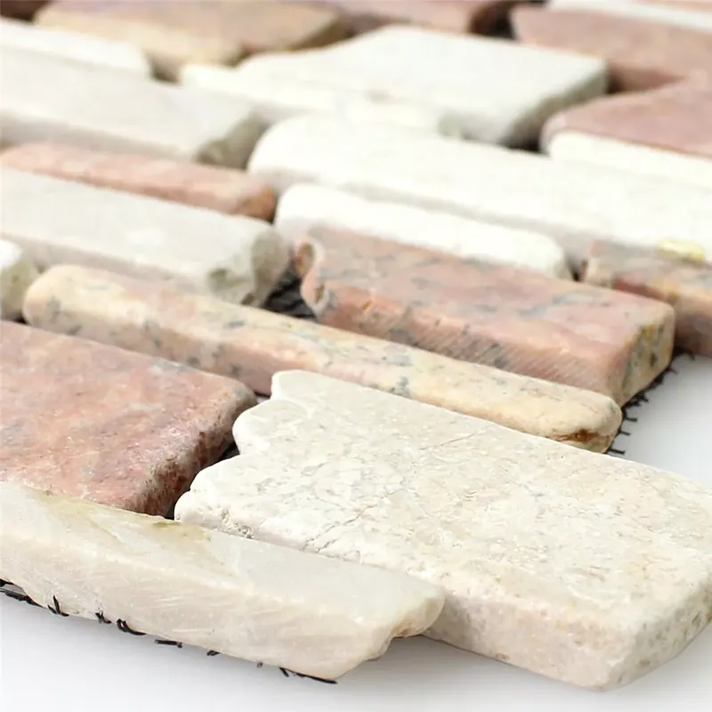 Különleges ajánlat Minta tól től Mozaik Csempe Üveggolyó Természetes Kő Brick Biancone Rosso