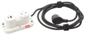 Prémium Legrand Incara Electr on 2P+F + USB A+C aljzat, 2,5m kábellel, fehér (Legrand 654908)