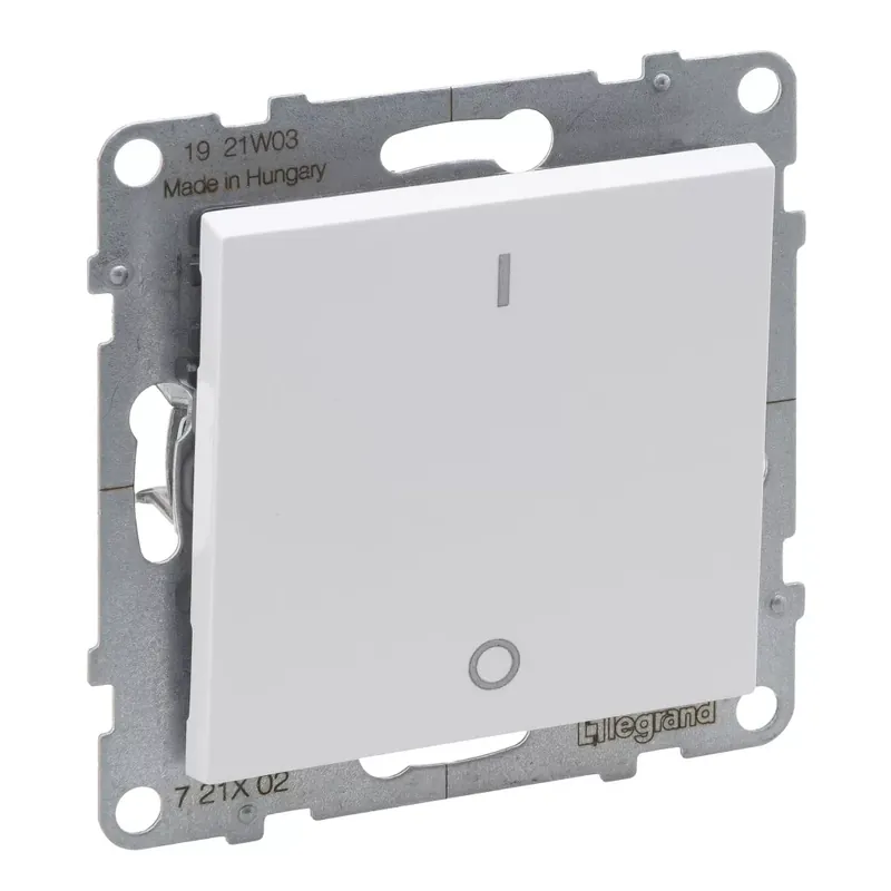 Legrand Suno kétpólusú kapcsoló 10AX, fehér (Legrand 721102) Biztonságos fizetés