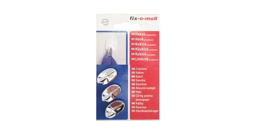 Legjobb ár FIX-O-MOLL 382641 AKASZTÓ ÖNTAPADÓS 24*15mm EZÜST 3DB/CS