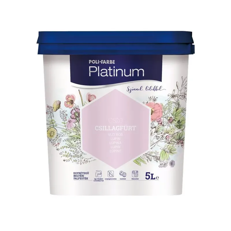 Kihagyhatatlan ajánlat Poli-Farbe Platinum csillagfürt 5 l színes beltéri falfesték