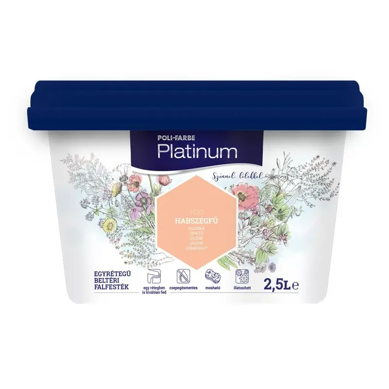 Poli-Farbe Platinum habszegfű 2,5 l színes beltéri falfesték Korlátozott ajánlat