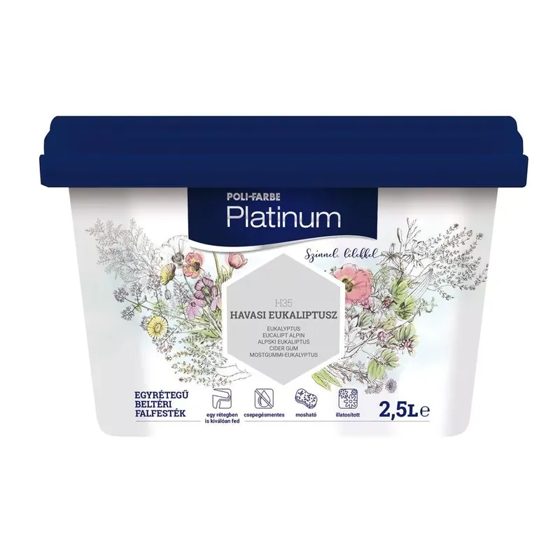 Ajánlat Poli-Farbe Platinum havasi eukaliptusz 2,5 l színes beltéri falfesték