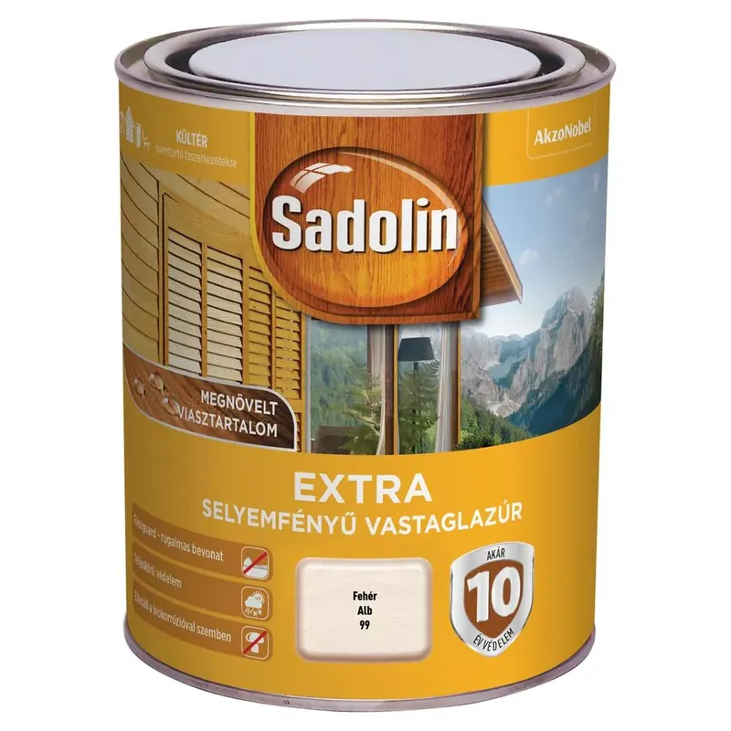 Expressz kézbesítés Sadolin Extra fehér 0,75 l selyemfényű vastaglazúr