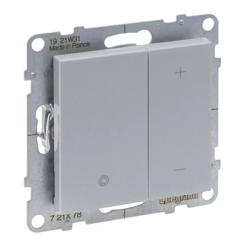 Legrand Suno nyomógombos fényerőszabályzó 125W, 2 vezetékes, alumínium (Legrand 721378A) Olcsóbb
