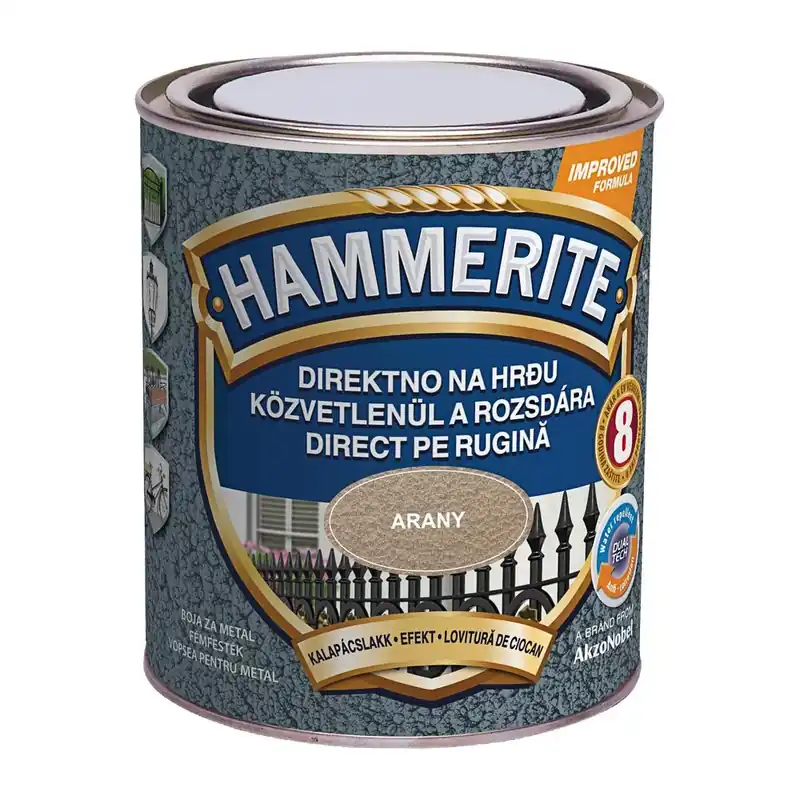 Prémium Hammerite közvetlenül rozsdára festék arany kalapácslakk 0,75 l
