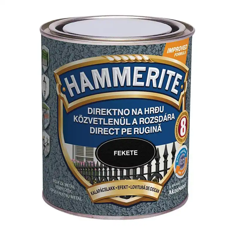 Biztonságos fizetés Hammerite közvetlenül rozsdára festék fekete kalapácslakk 0,75 l