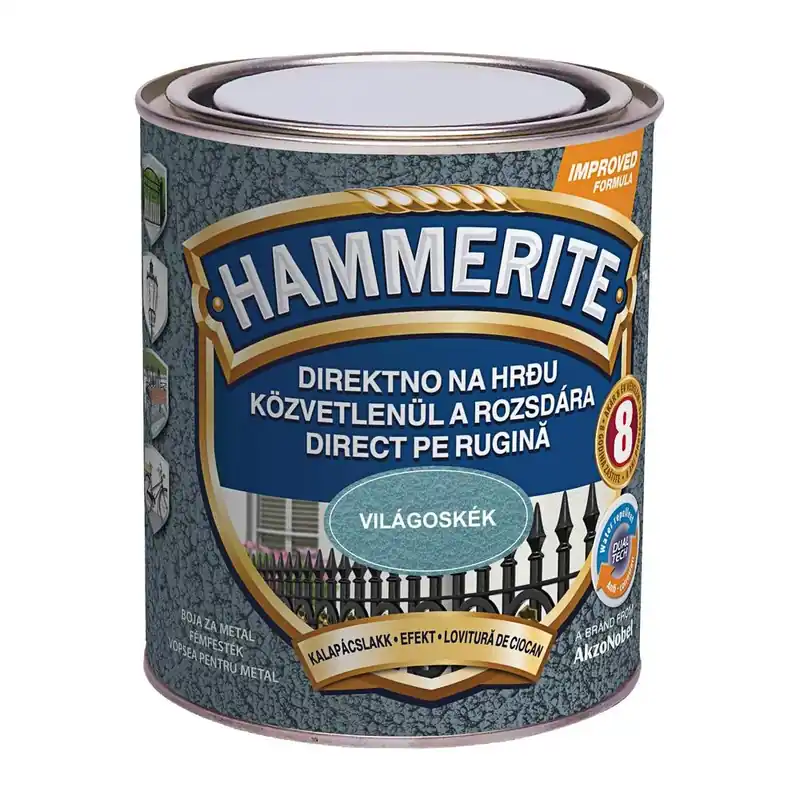 Hammerite közvetlenül rozsdára festék világoskék kalapácslakk 0,75 l Expressz kézbesítés