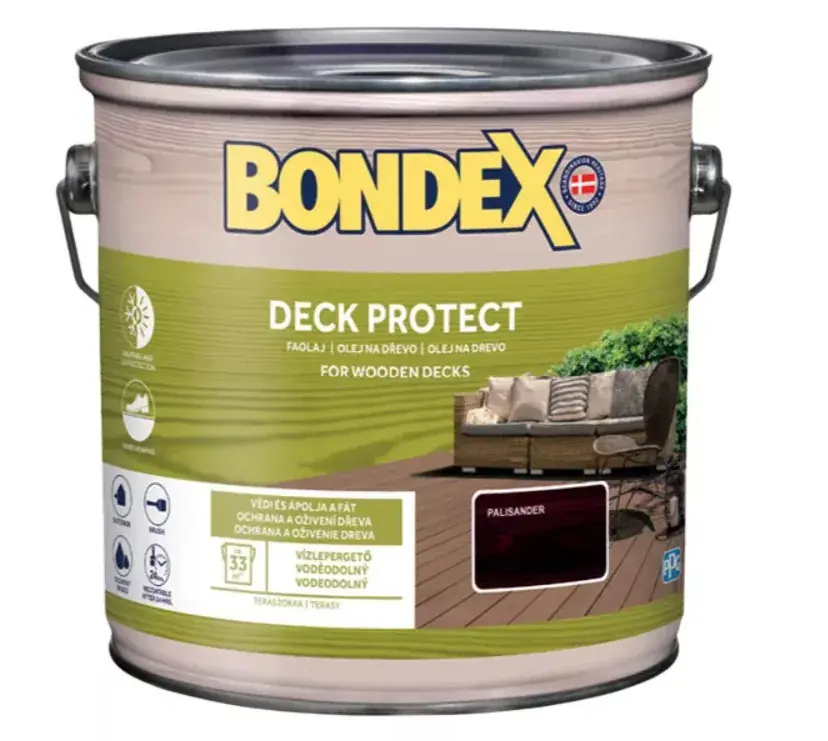 Faápoló olaj Bondex Deck Protect favédő és -ápoló olaj paliszander 2,5l Exkluzív ajánlat