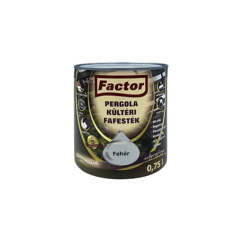 Nézd meg most Factor Pergola kültéri fafesték fehér 0,75 l