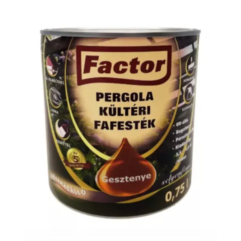 Csak ma Factor Pergola kültéri fafesték gesztenye 0,75 l