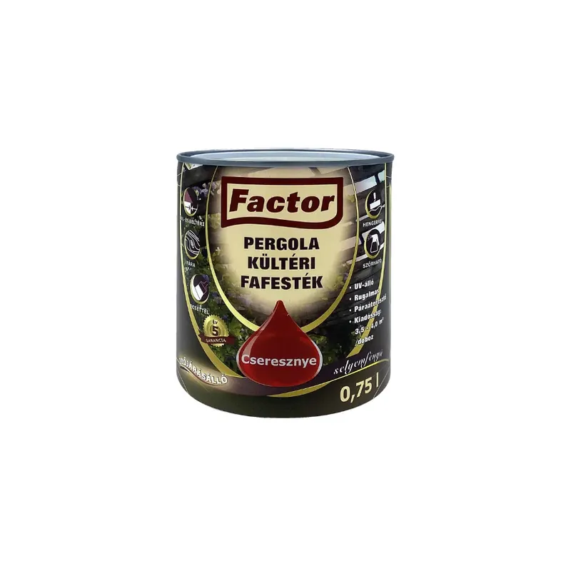 Biztonságos fizetés Factor Pergola kültéri fafesték cseresznye 0,75 l
