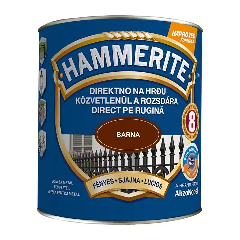 Csak ma Hammerite közvetlenül rozsdára festék barna fényes 2,5 l