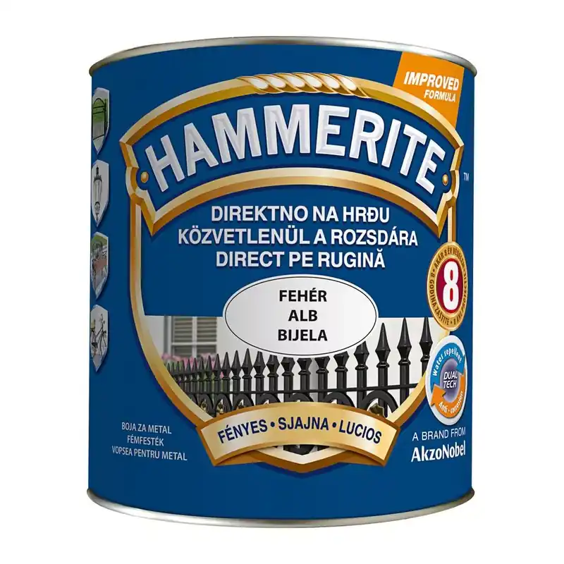 Ne maradj le Hammerite közvetlenül rozsdára festék fehér fényes 2,5 l