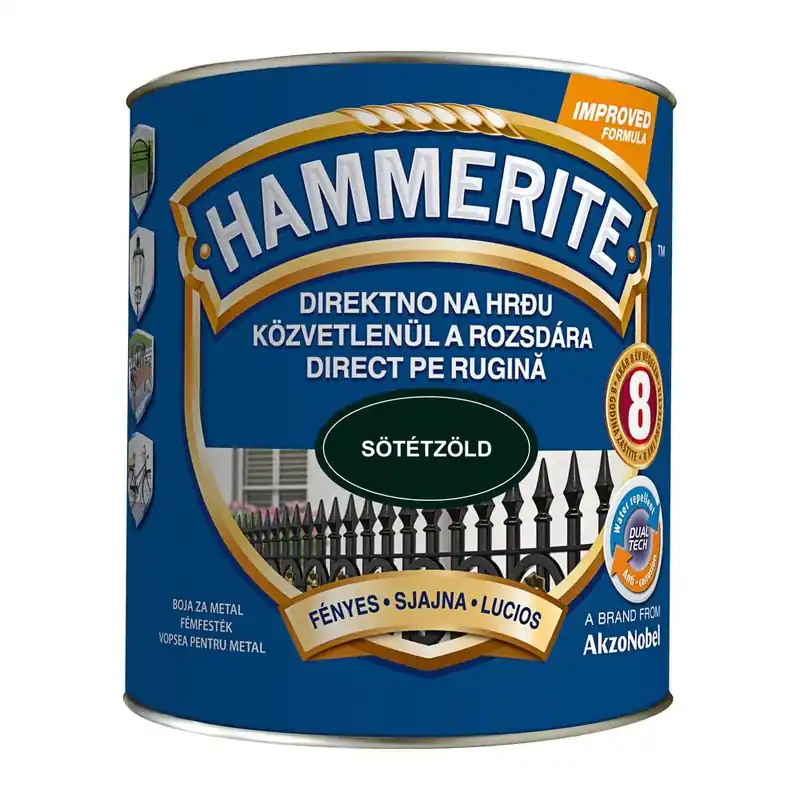 Hammerite közvetlenül rozsdára festék sötétzöld fényes 2,5 l Biztonságos vásárlás