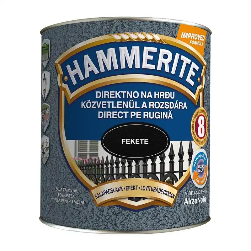 Hammerite közvetlenül rozsdára festék fekete kalapácslakk 2,5 l Expressz szállítás