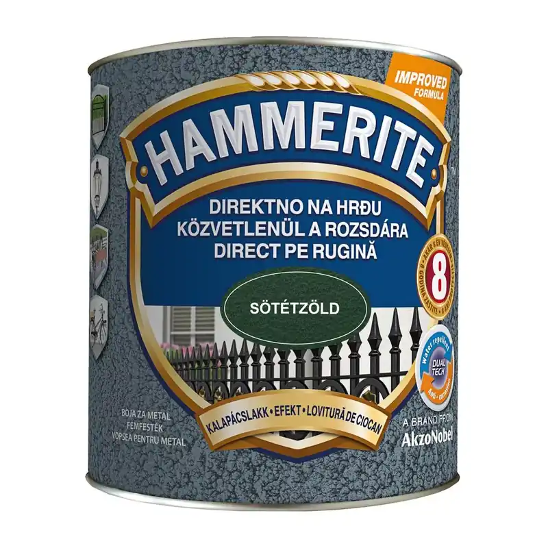 Hammerite közvetlenül rozsdára festék sötétzöld kalapácslakk 2,5 l Rendeld meg most