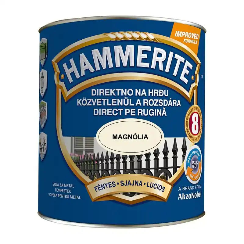 Akciós ár Hammerite közvetlenül rozsdára festék magnólia fényes 2,5 l
