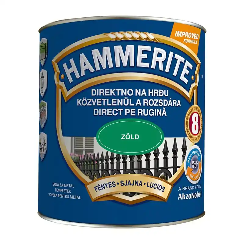Hammerite közvetlenül rozsdára festék zöld fényes 2,5 l Olcsóbb