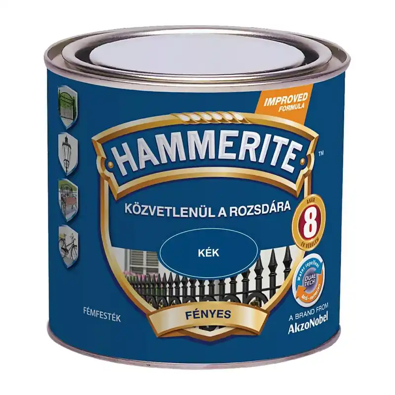 Nézd meg most Hammerite közvetlenül rozsdára festék kék fényes 0,25 l