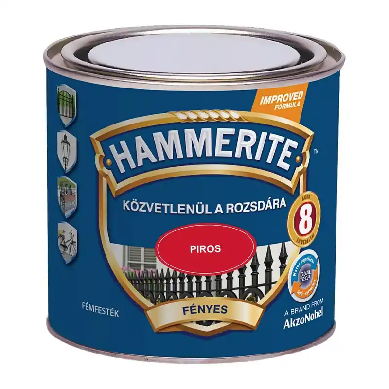 Hammerite közvetlenül rozsdára festék piros fényes 0,25 l Ne maradj le