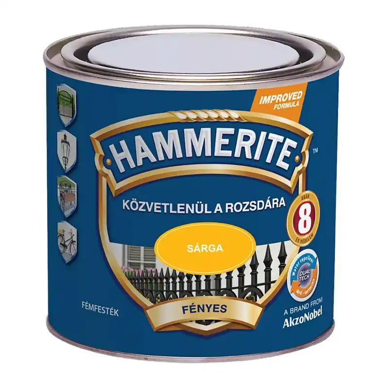 Hammerite közvetlenül rozsdára festék sárga fényes 0,25 l Korlátozott ajánlat