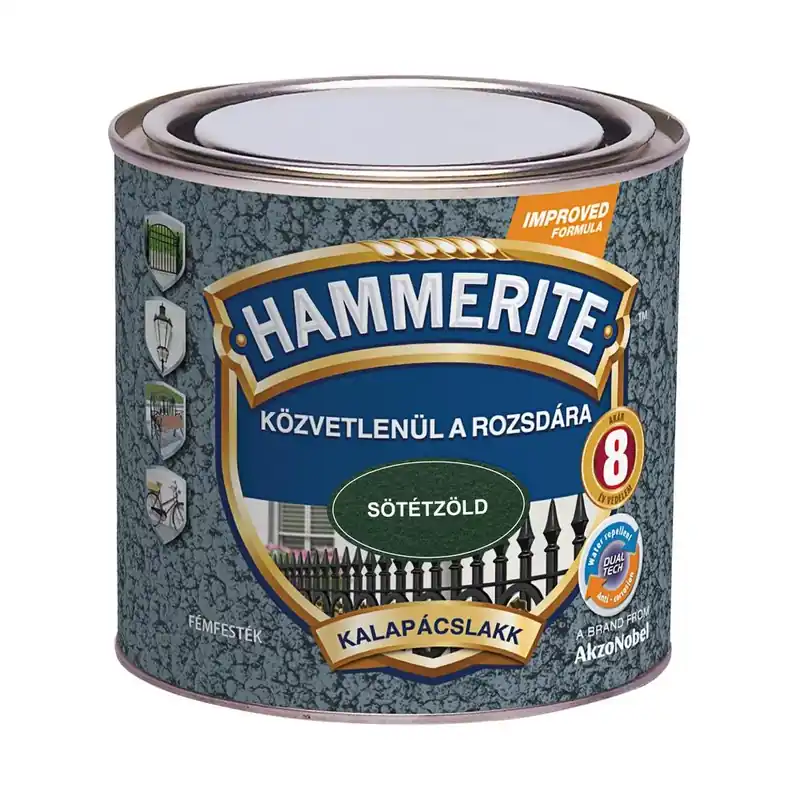 Akciós ár Hammerite közvetlenül rozsdára festék sötétzöld kalapácslakk 0,25 l