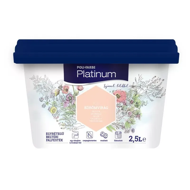 Poli-Farbe Platinum körömvirág 2,5 l színes beltéri falfesték Gyors szállítás