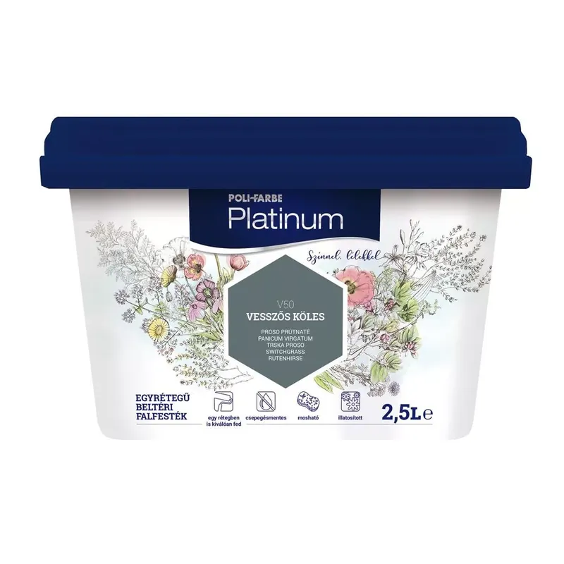 Poli-Farbe Platinum vesszős köles 2,5l színes beltéri falfesték Különleges ajánlat