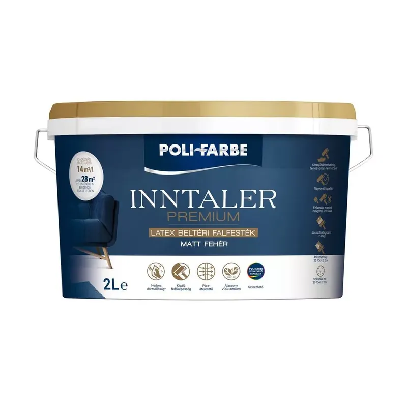 Poli-Farbe Inntaler premium fehér 2 l latex beltéri falfesték Ne maradj le