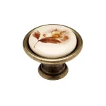 FOREST 10007550280 BÚTORGOMB FÉM-PORCELÁN D34mm P07.01.02.04 ANT-BR-BAR VIRÁG Akciós ár