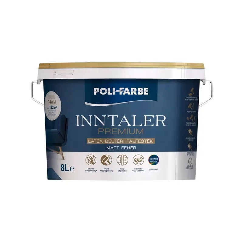Biztonságos vásárlás Poli-Farbe Inntaler premium fehér 8 l latex beltéri falfesték