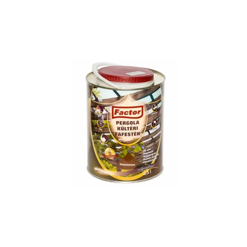 Factor Pergola kültéri fafesték gesztenye 2,5 l Legnépszerűbb