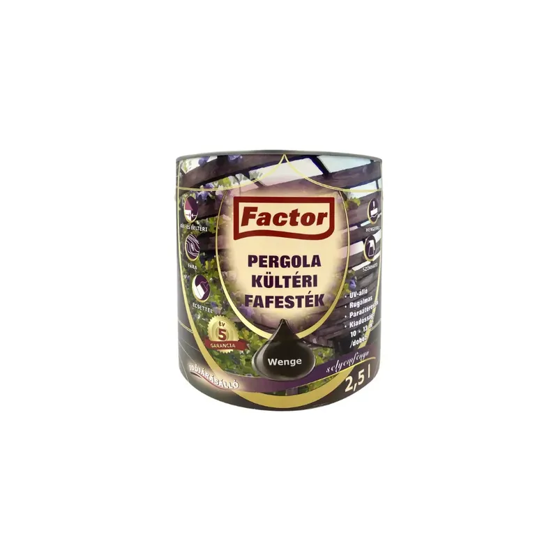Factor Pergola kültéri fafesték wenge 2,5 l Biztonságos vásárlás
