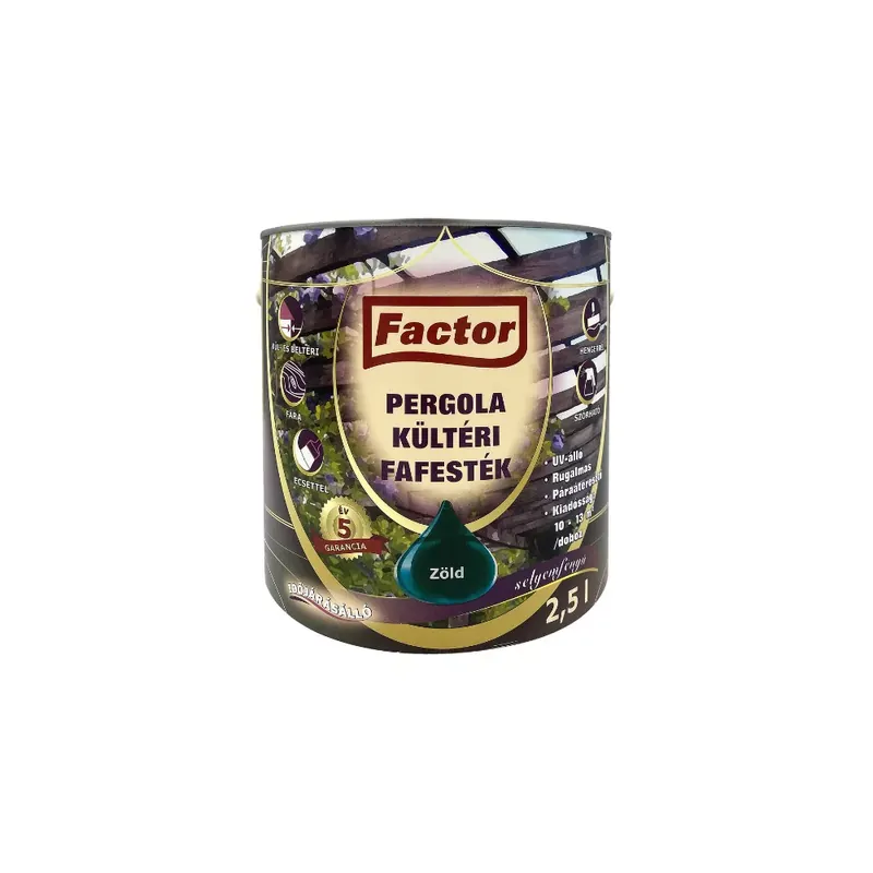 Factor Pergola kültéri fafesték zöld 2,5 l Exkluzív ajánlat