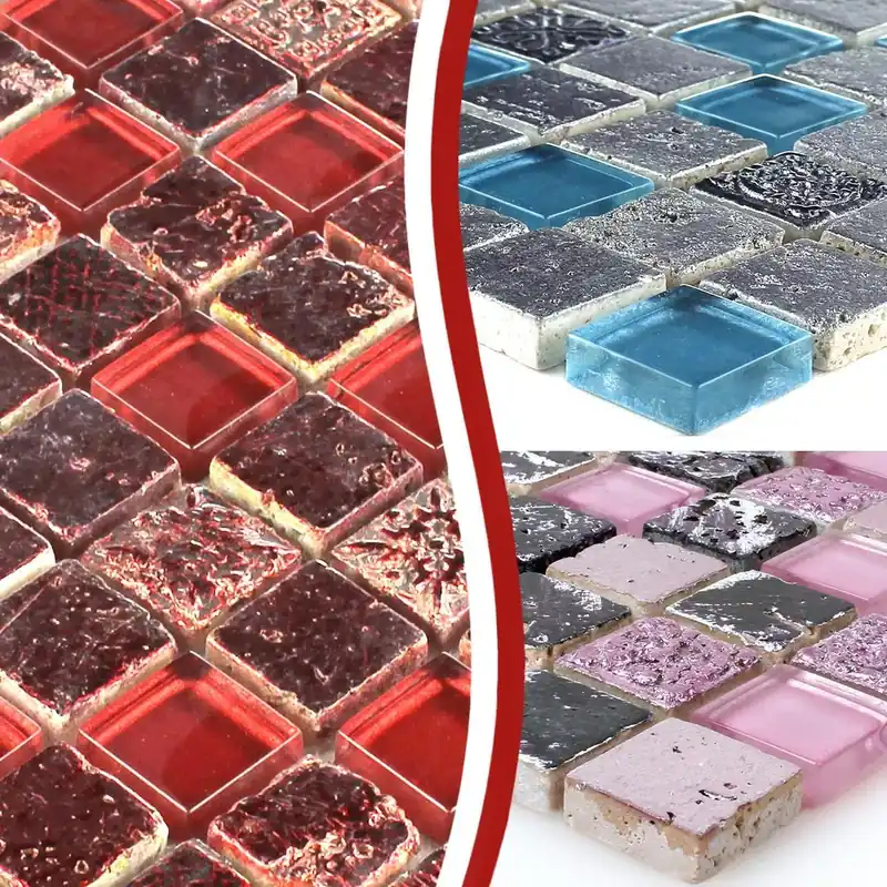 Minta tól től Mozaik Csempe Üveg Gyanta Kő Mix Kék Ezüst Árcsökkenés