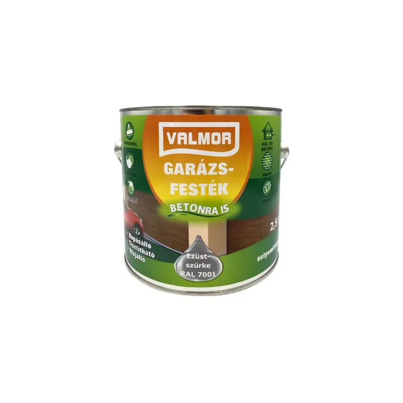 VALMOR Garázsfesték ezüstszürke RAL 7001 2,5l Kedvezményes ár