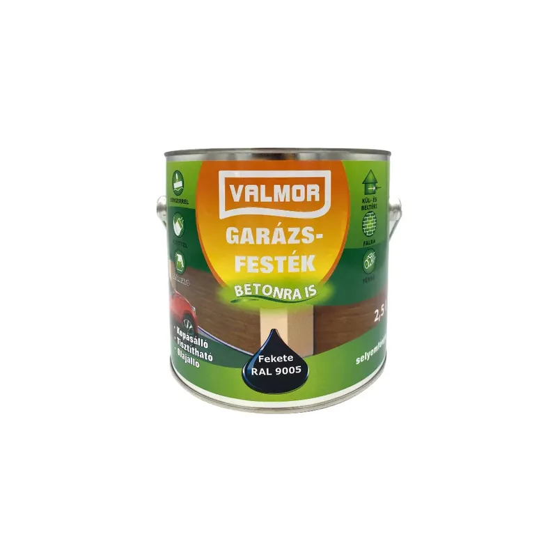 Kedvezményes ár VALMOR Garázsfesték fekete RAL 9005 2,5l