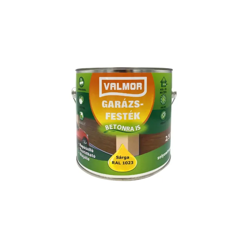 VALMOR Garázsfesték sárga RAL 1023 2,5l Biztonságos vásárlás